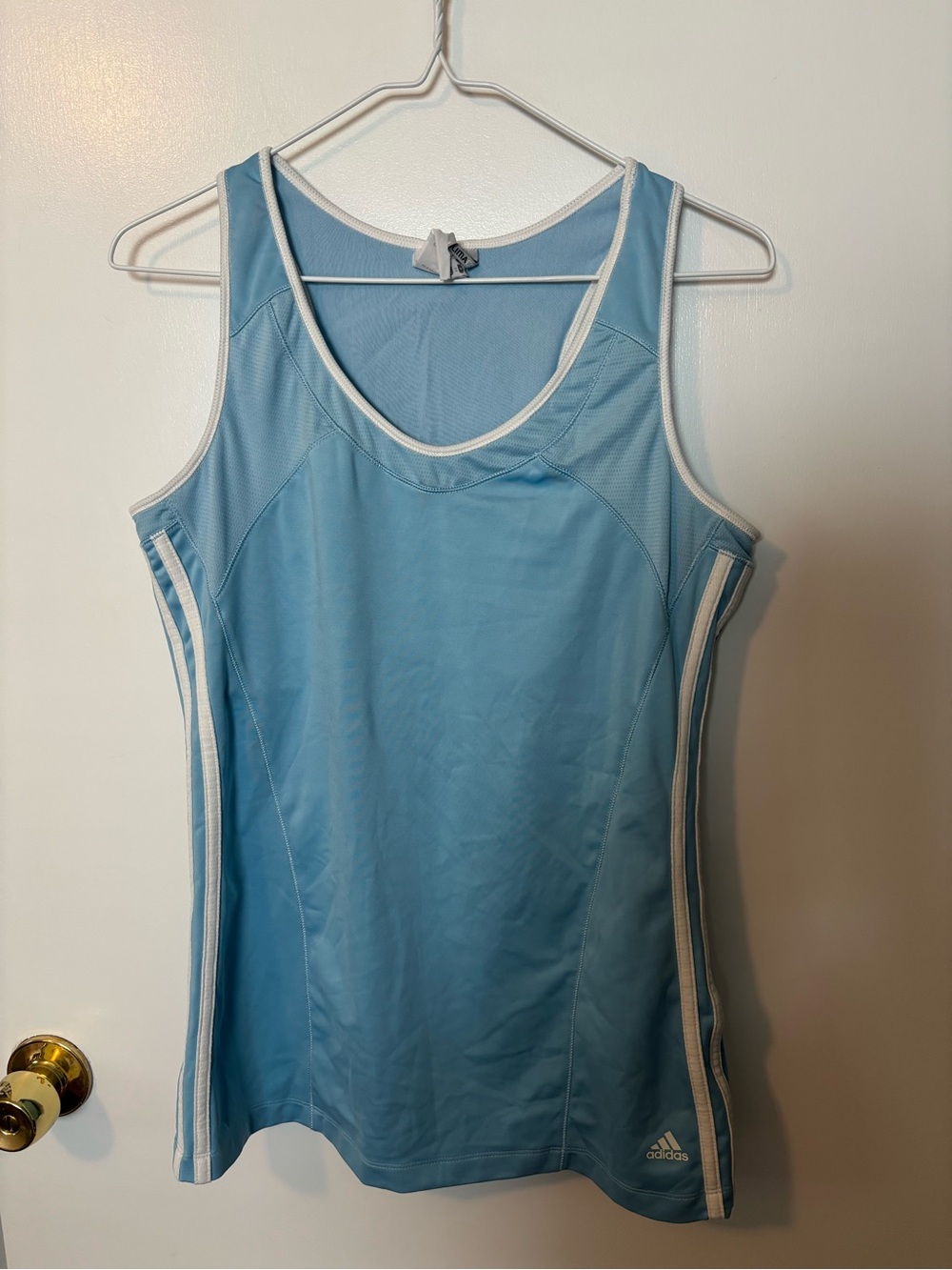 Varsity Prep Pickleball Aesthetic Sporty Athleisure adidas Light Blue Tank Lg